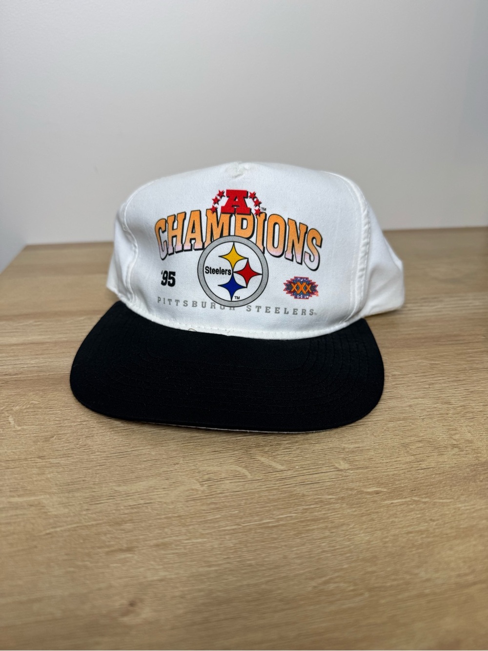 New Era White and Black Steelers 'Champions' Snapback 1995